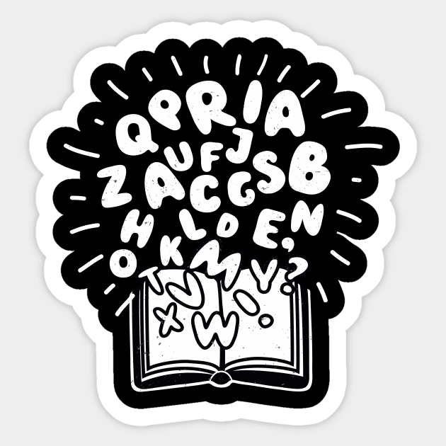 Books Reading Book Lover Alphabet Sticker by Foxxy Merch